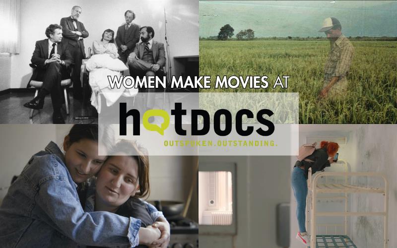 A poster featuring stills from 4 WMM films featured at Hot Docs 2025