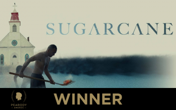 A poster for Sugarcane, featuring the Peabody Awards Winner logo on the bottom