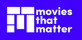 Blue and white logo of Movies That Matter